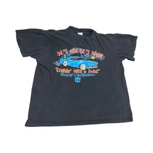 Vintage Royal Caribbean Night Cruisin  Size L Black Men's T-shirt Single Stitch